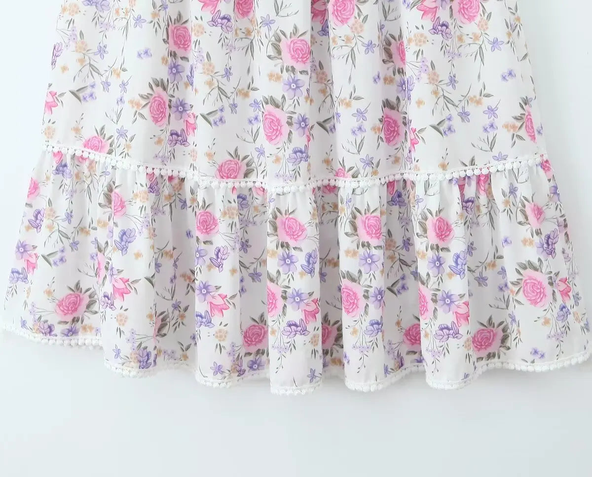 Secret Garden Boho Floral Print Maxi Skirt