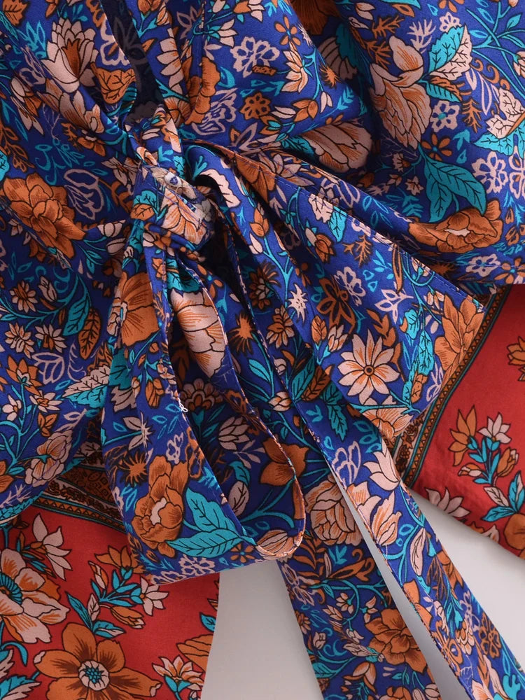 Passionate Bloom Boho Floral Print Crop Top