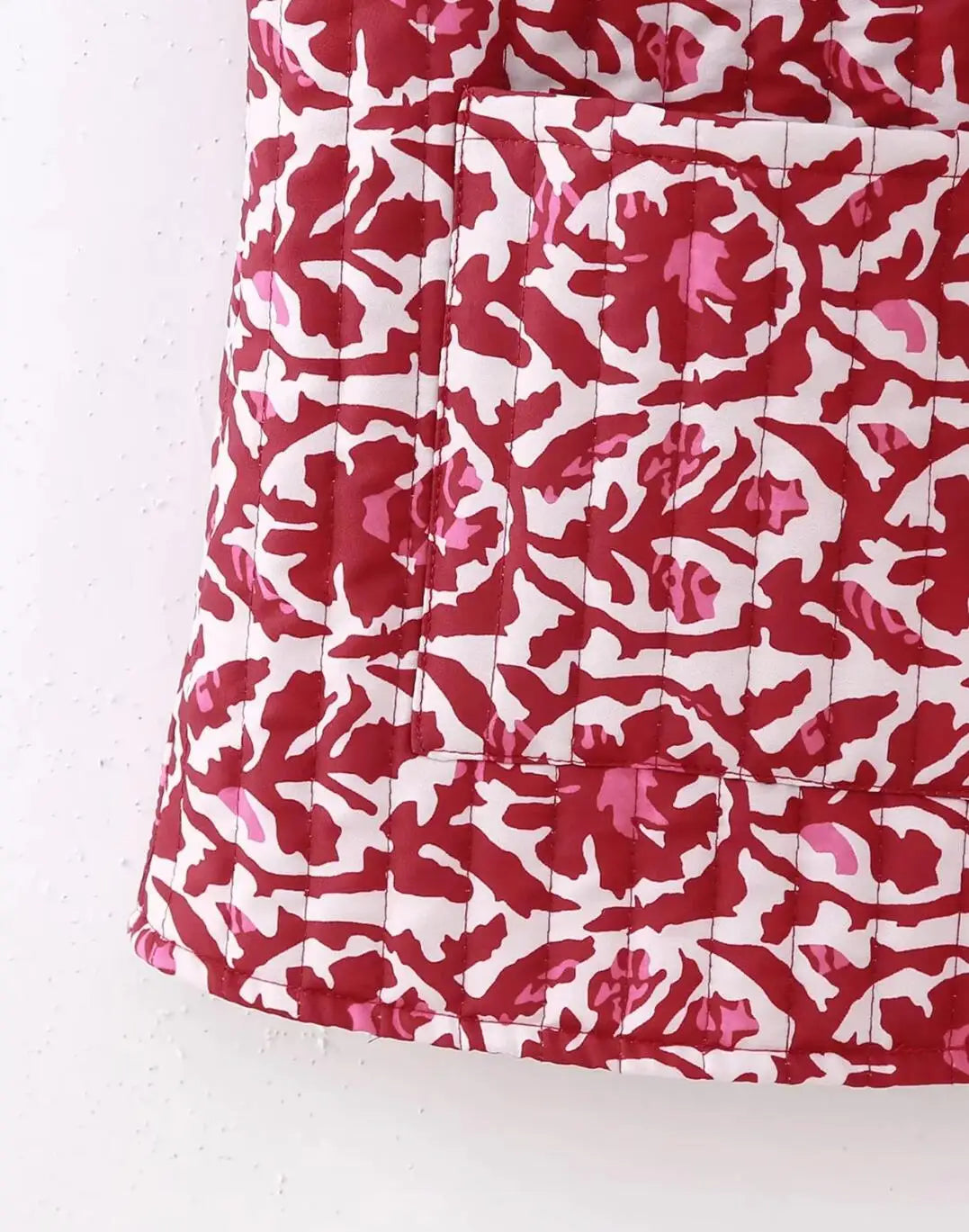 Red Reversible Boho Floral Vest