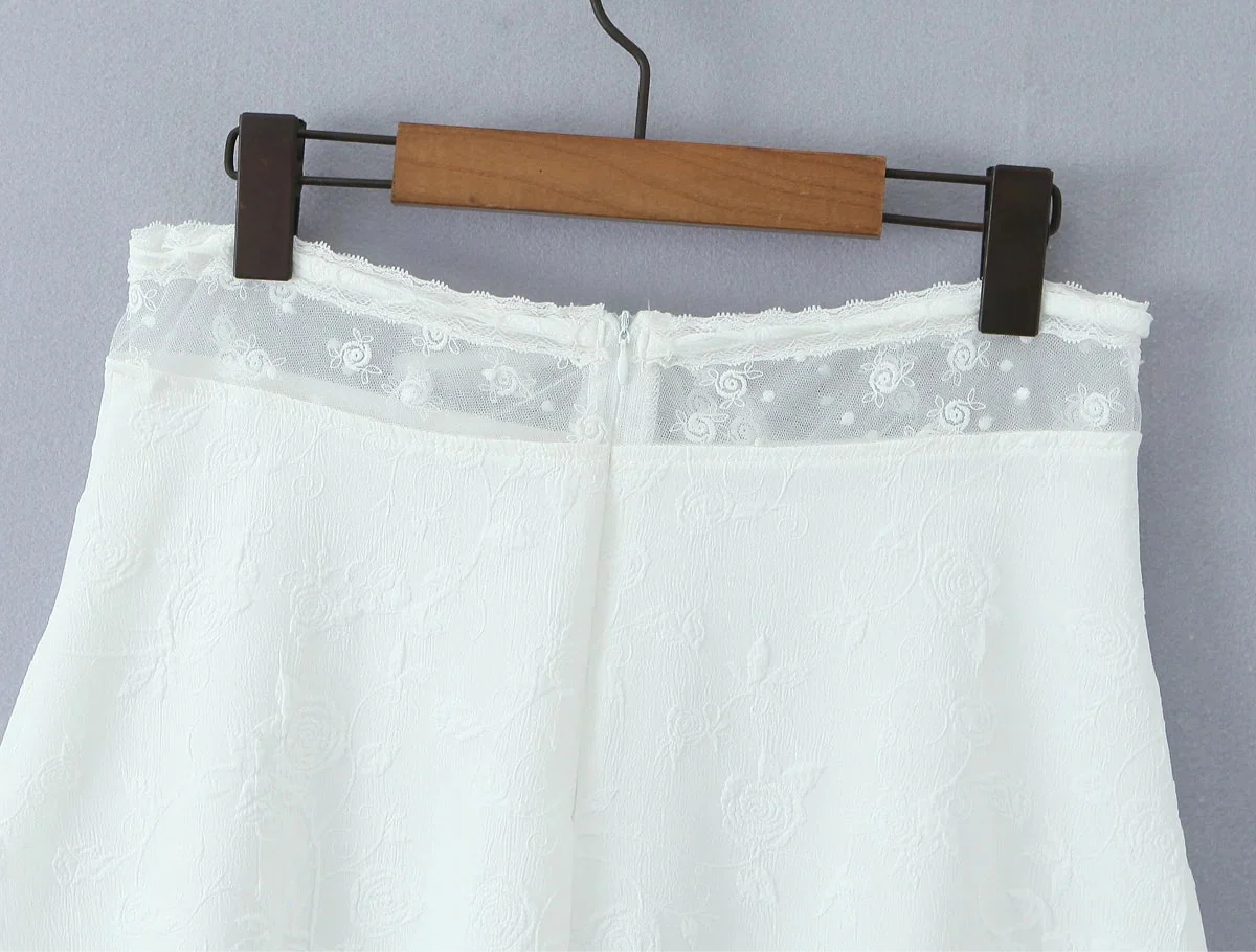 Whispering Rosebud Floral Midi Skirt