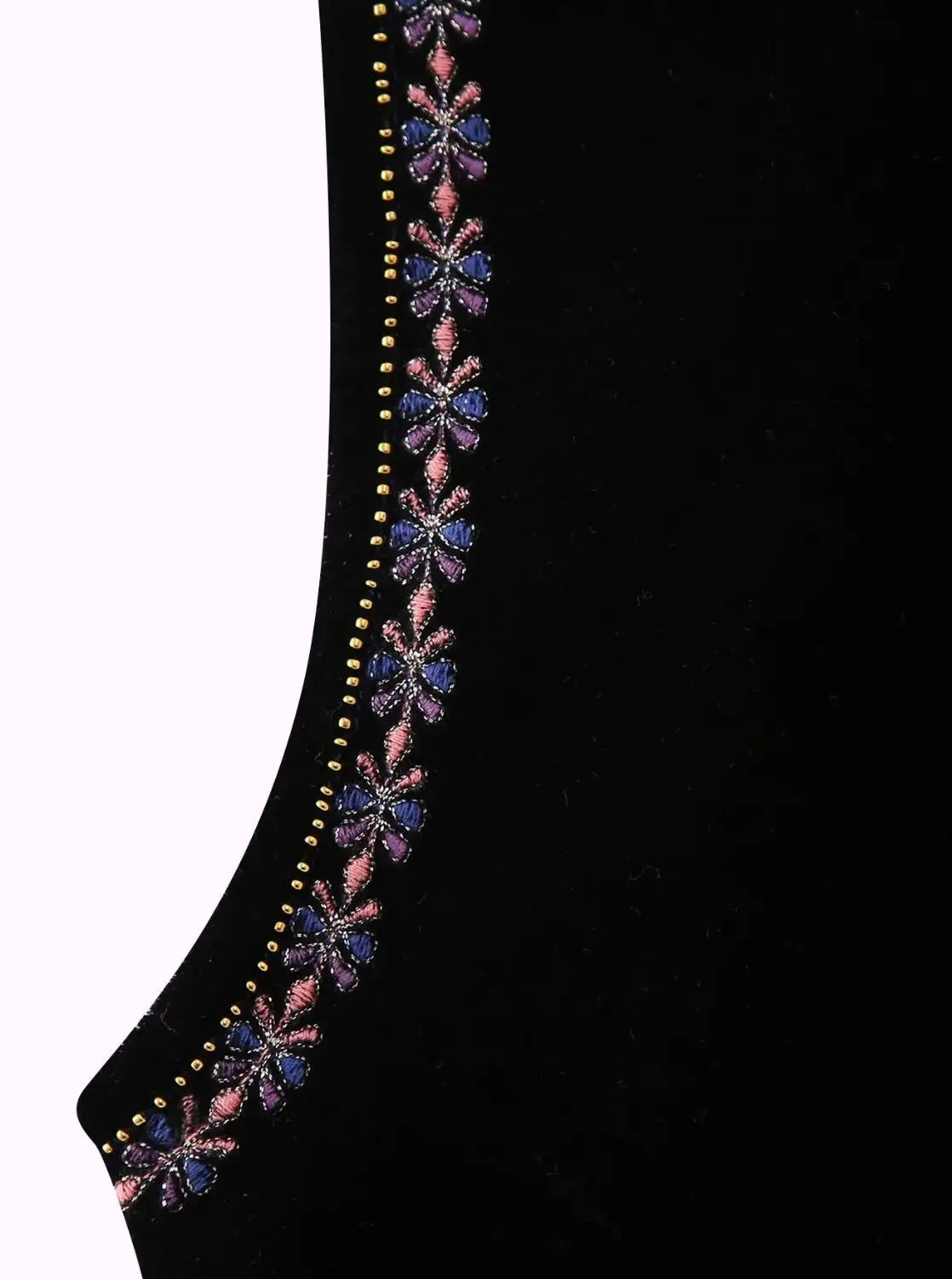 Black Shimmer Boho Sequin Embroidered Vest