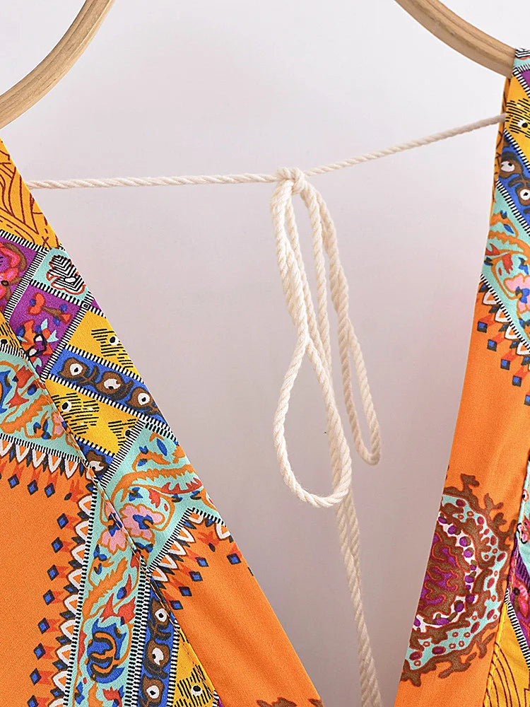 Vibrant Soul Boho Floral Print Midi Dress
