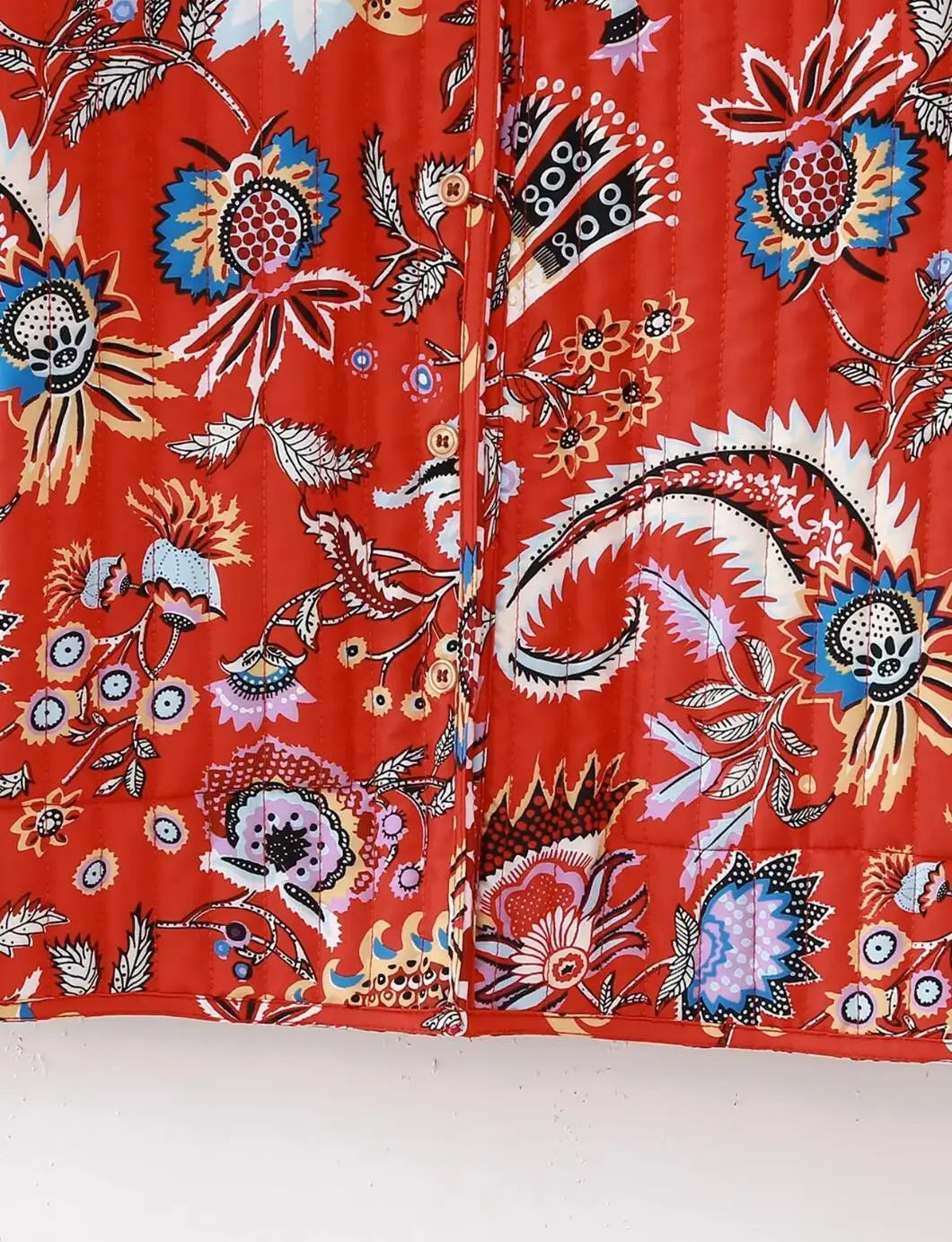 Red Reversible Boho Floral Vest