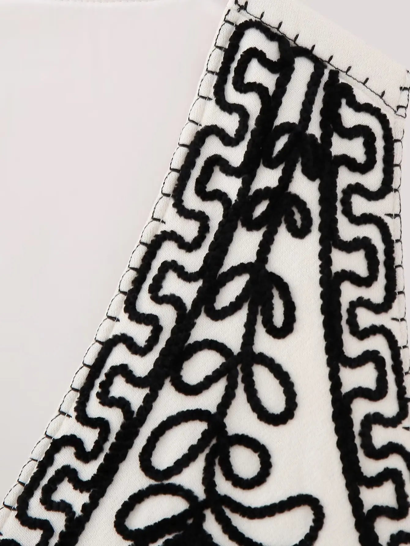 Black Bloom Boho Floral Embroidered Vest