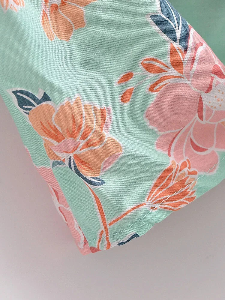 Mint to Be Boho Floral Print Crop Top
