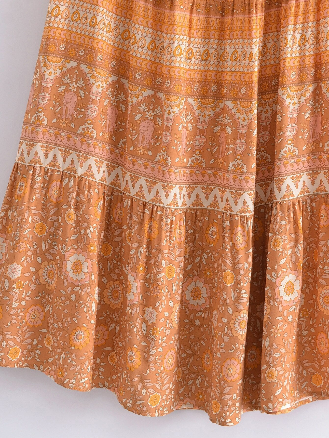 Sienna Sands Floral Print Boho Maxi Skirt