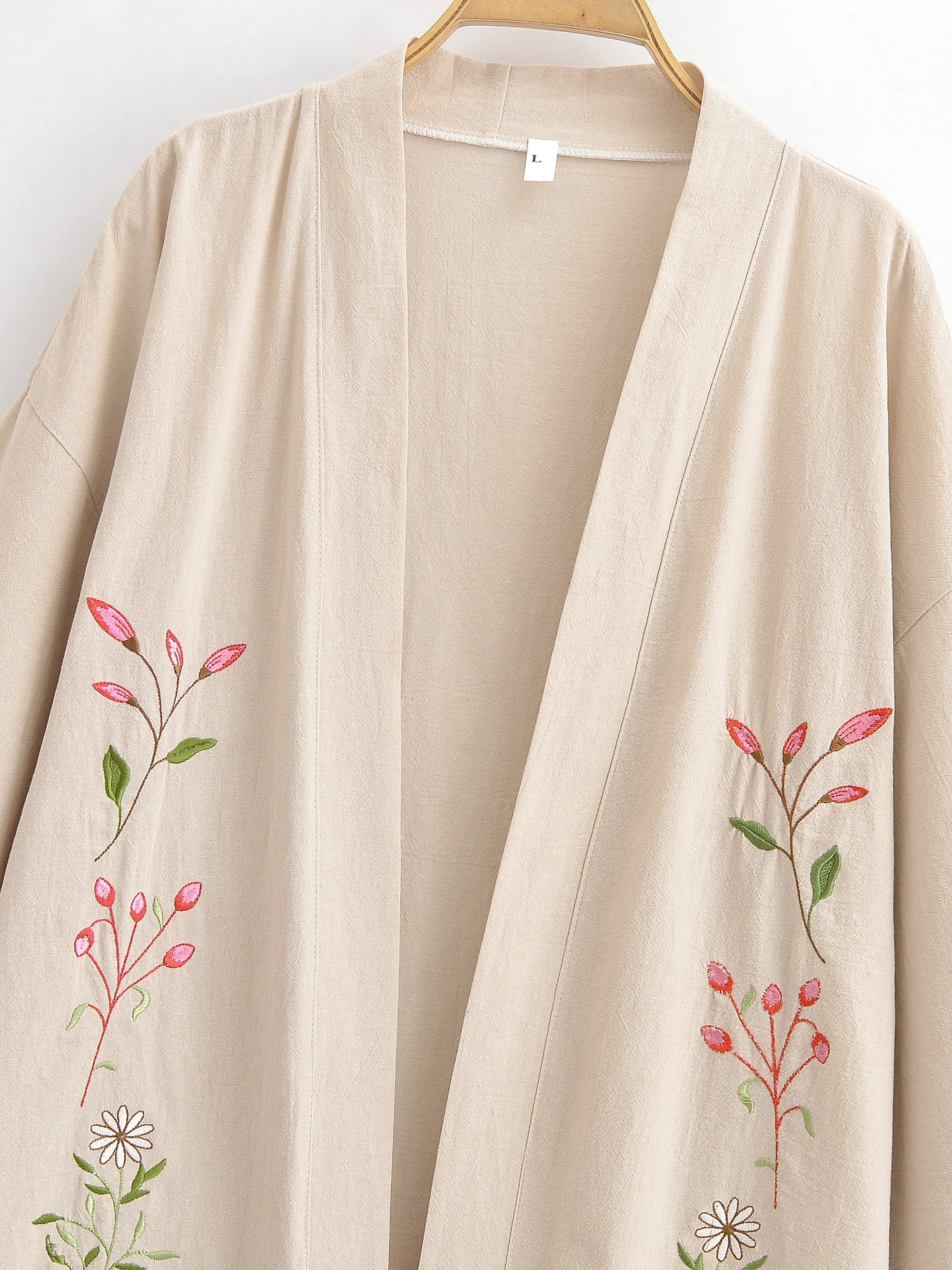Honey Meadow Floral Embroidered Kimono Cardigan