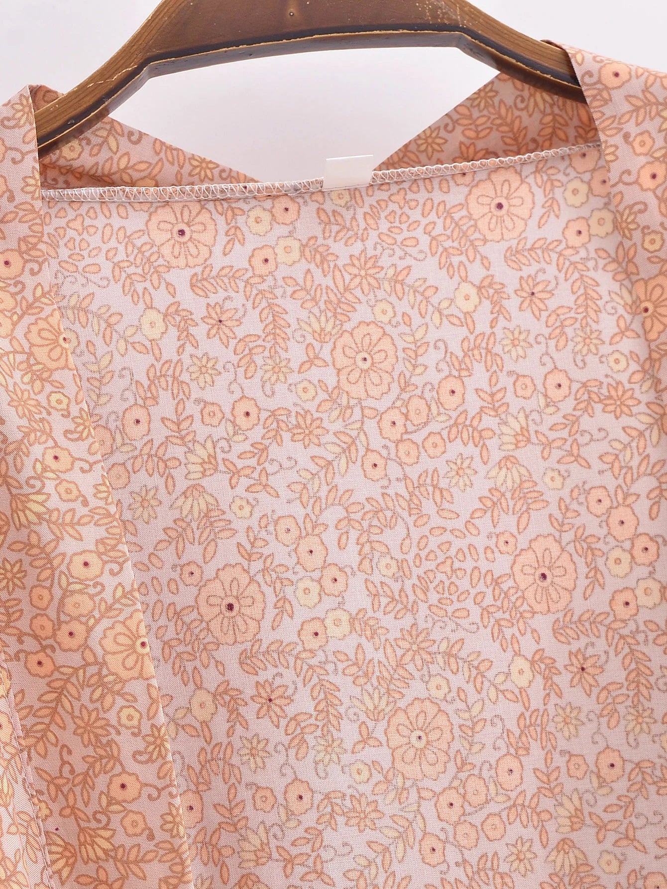 Coral Serenade Boho Floral Print Short Robe