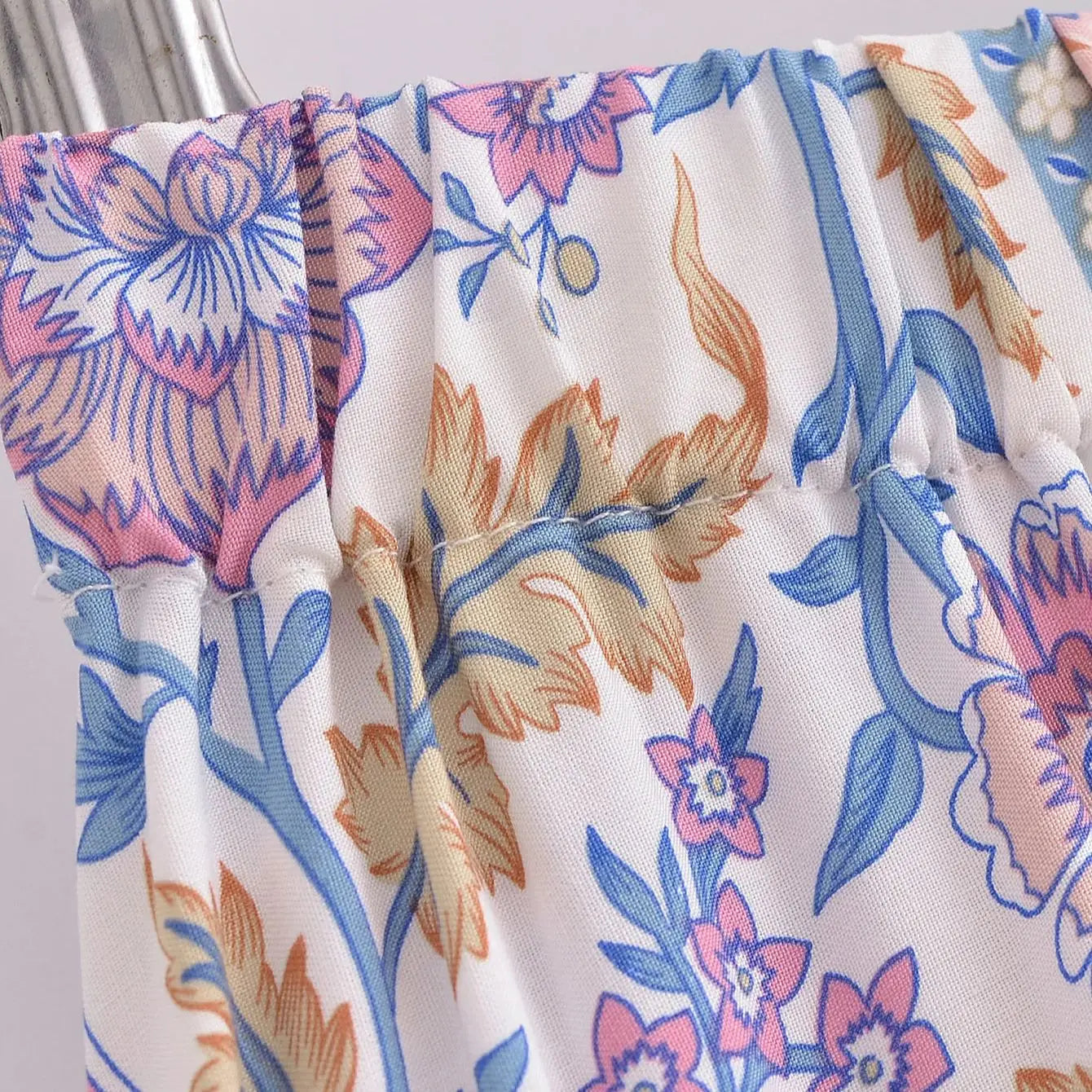 Lavender Daydream Boho Floral Print Mini Skirt