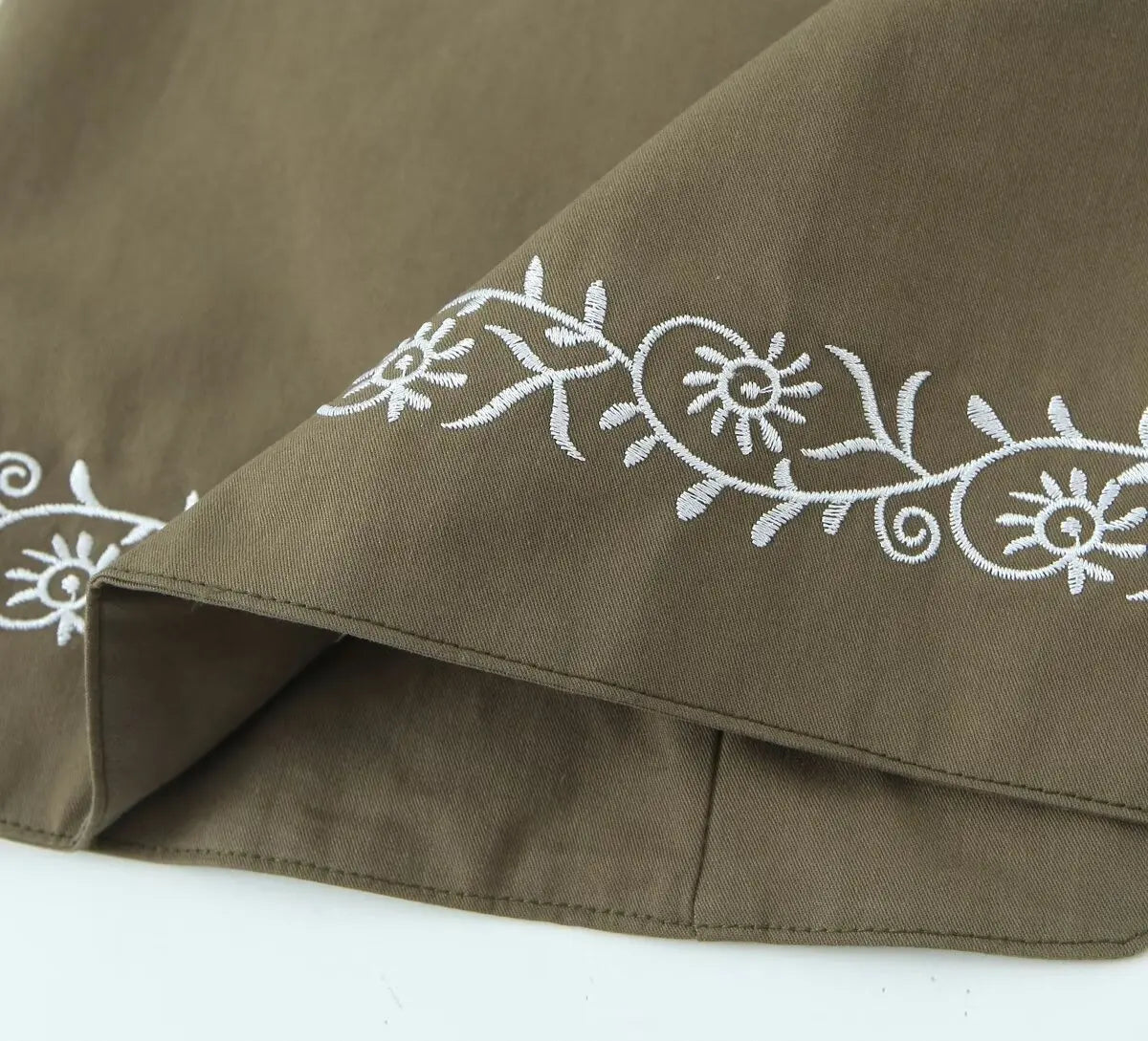Olive Paisley Boho Floral Embroidered Vest