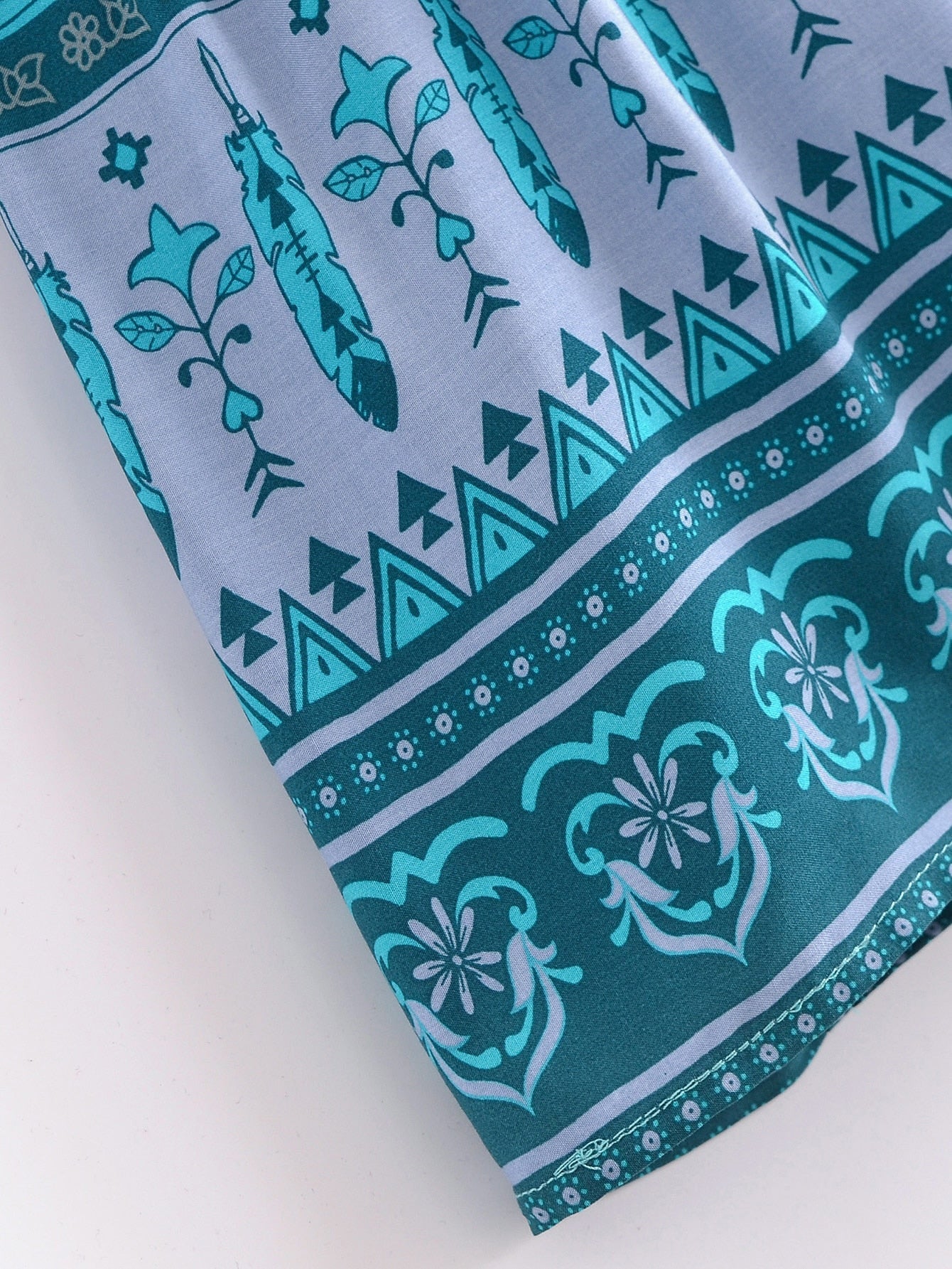 Ethereal Gypsy Feather Floral Print Boho Maxi Skirt
