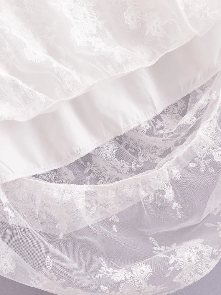 Romance in Lace Sheer Floral Midi Skirt