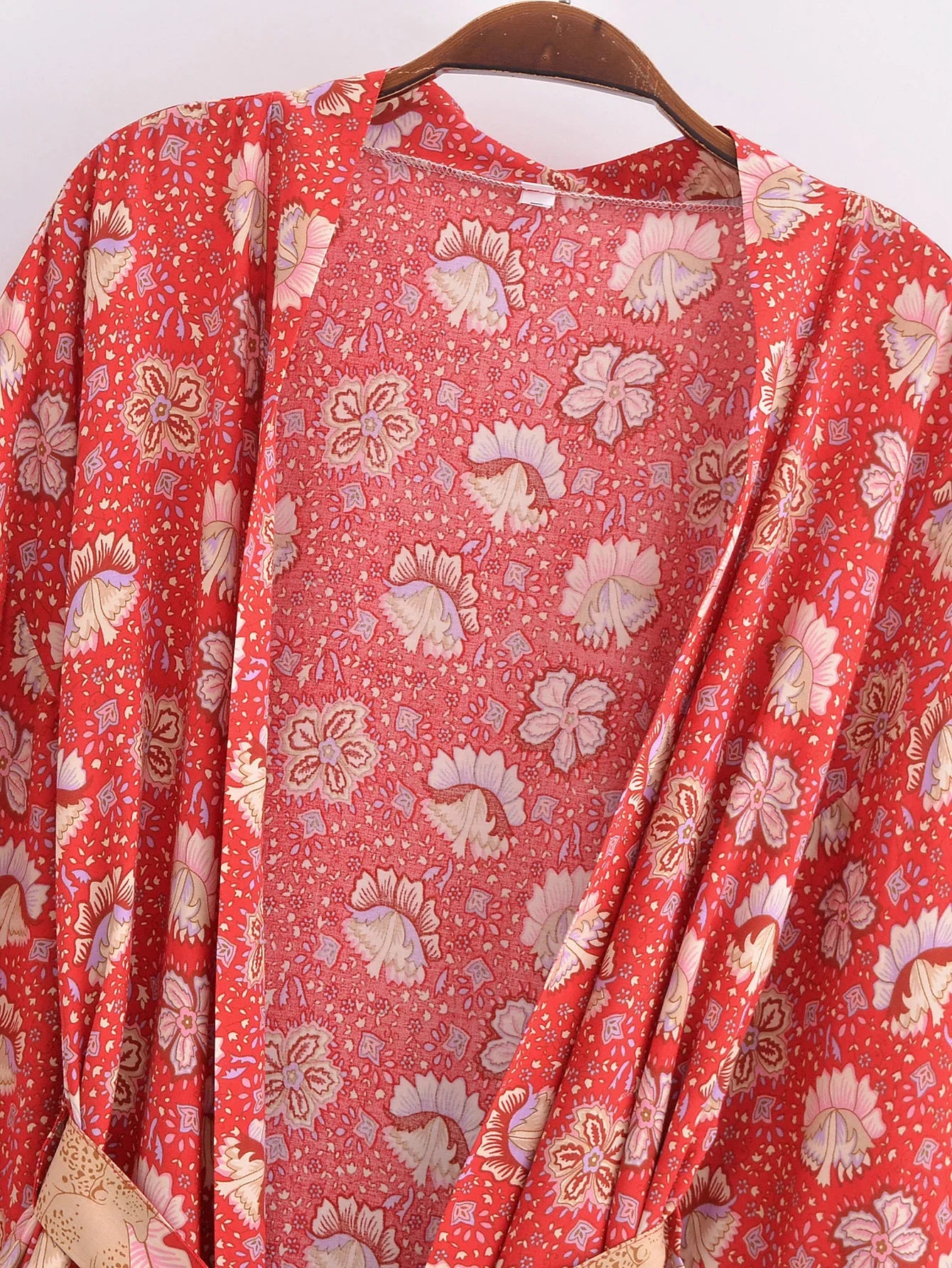 Wild Savannah Boho Floral Print Short Robe