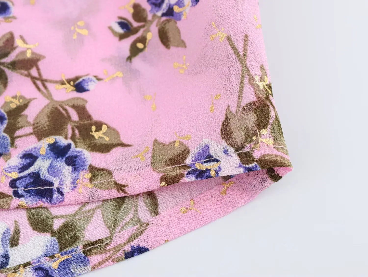 Rosy Bloom Boho Floral Print Semi-Sheer Crop Top