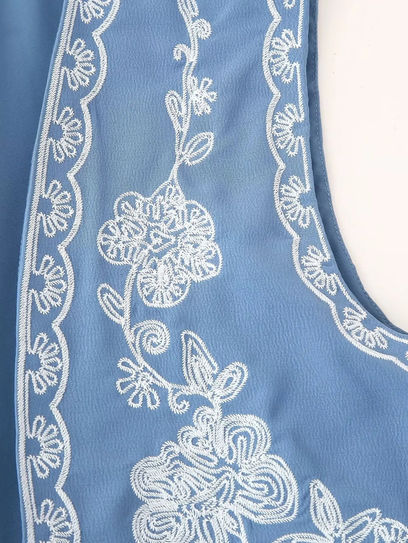 Crystal Bloom Boho Floral Embroidered Vest