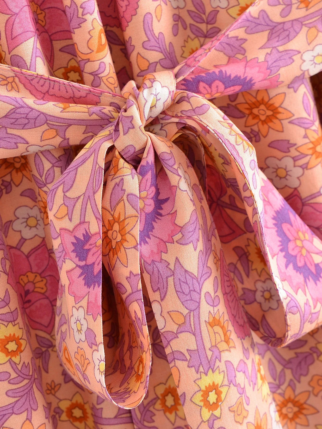 Sweet Orange Boho Floral Print Maxi Dress