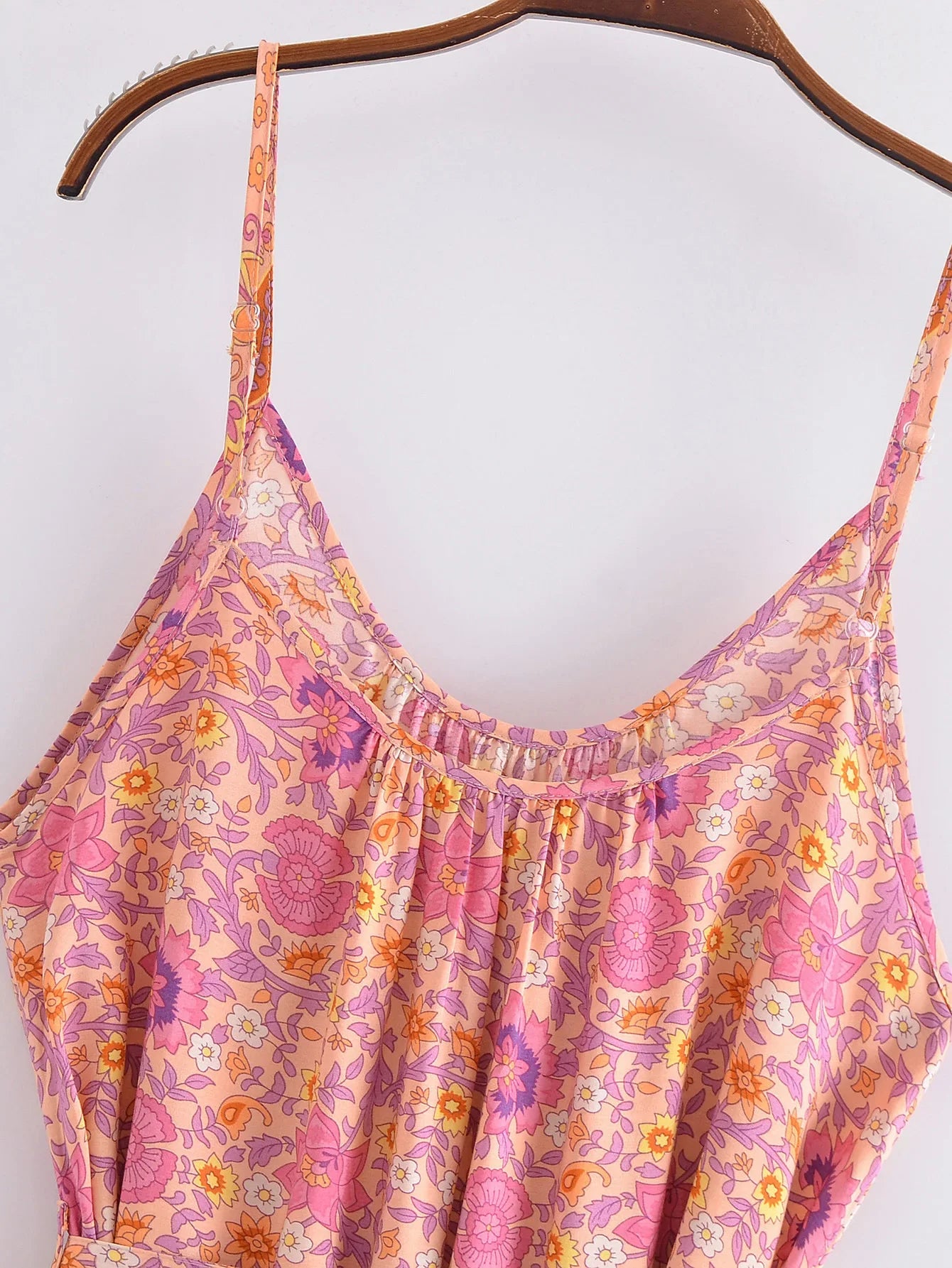 Sweet Orange Boho Floral Print Maxi Dress