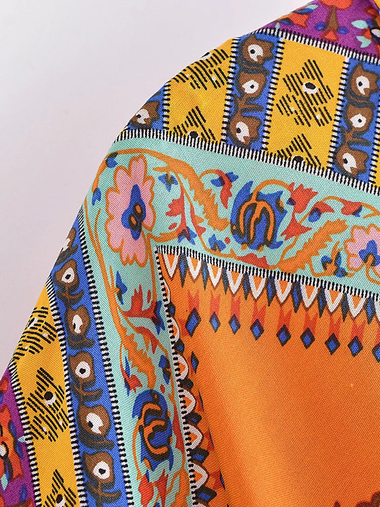 Vibrant Soul Boho Floral Print Midi Dress