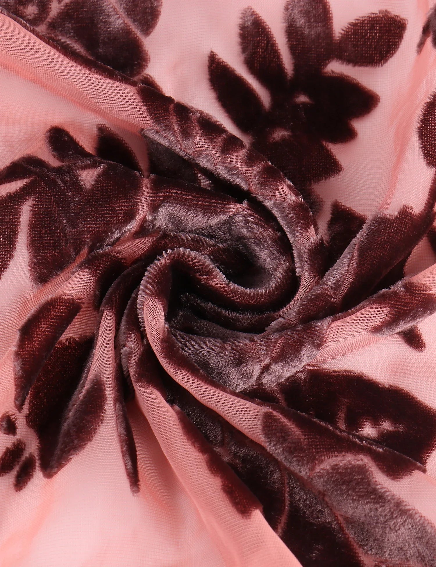 Mulberry Floral Print Velvet Burnout Kimono