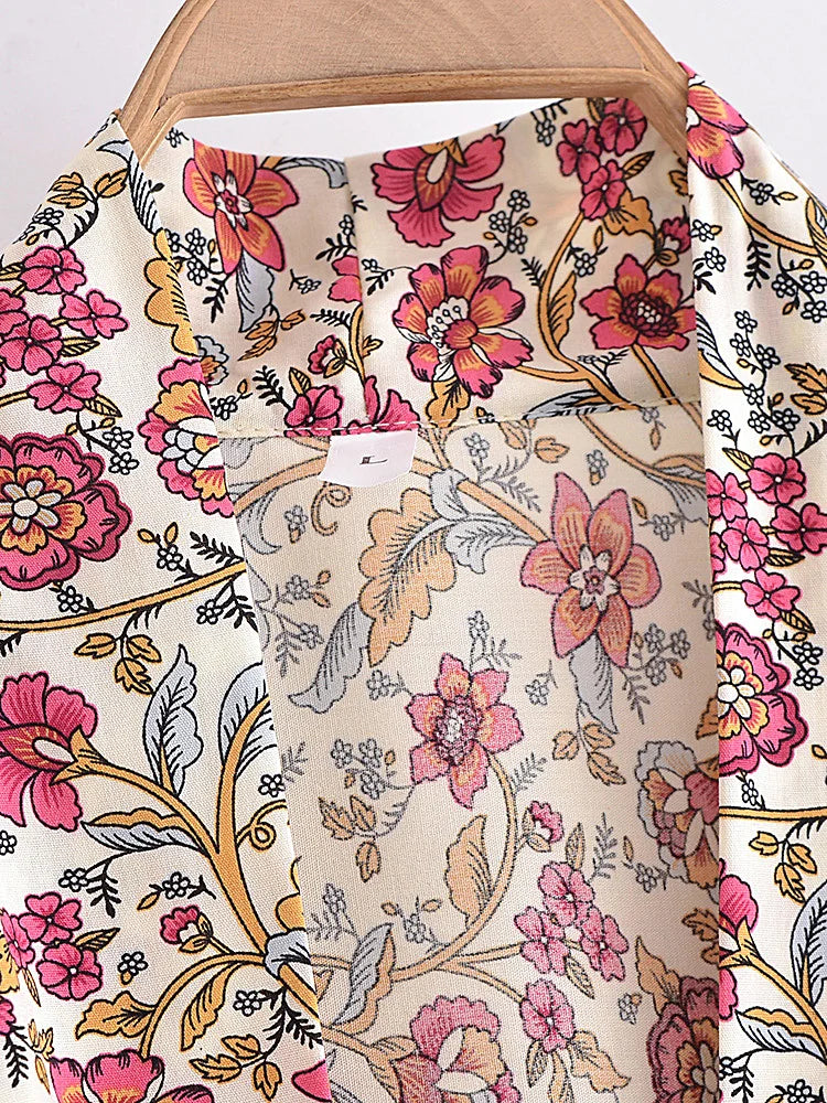 Rosabella Bloom Boho Floral Print Crop Top