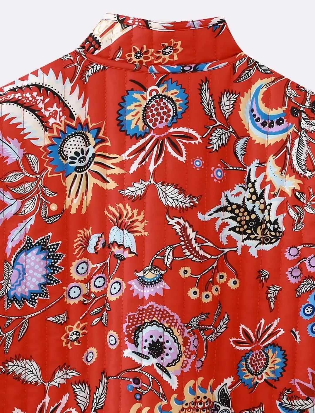 Red Reversible Boho Floral Vest