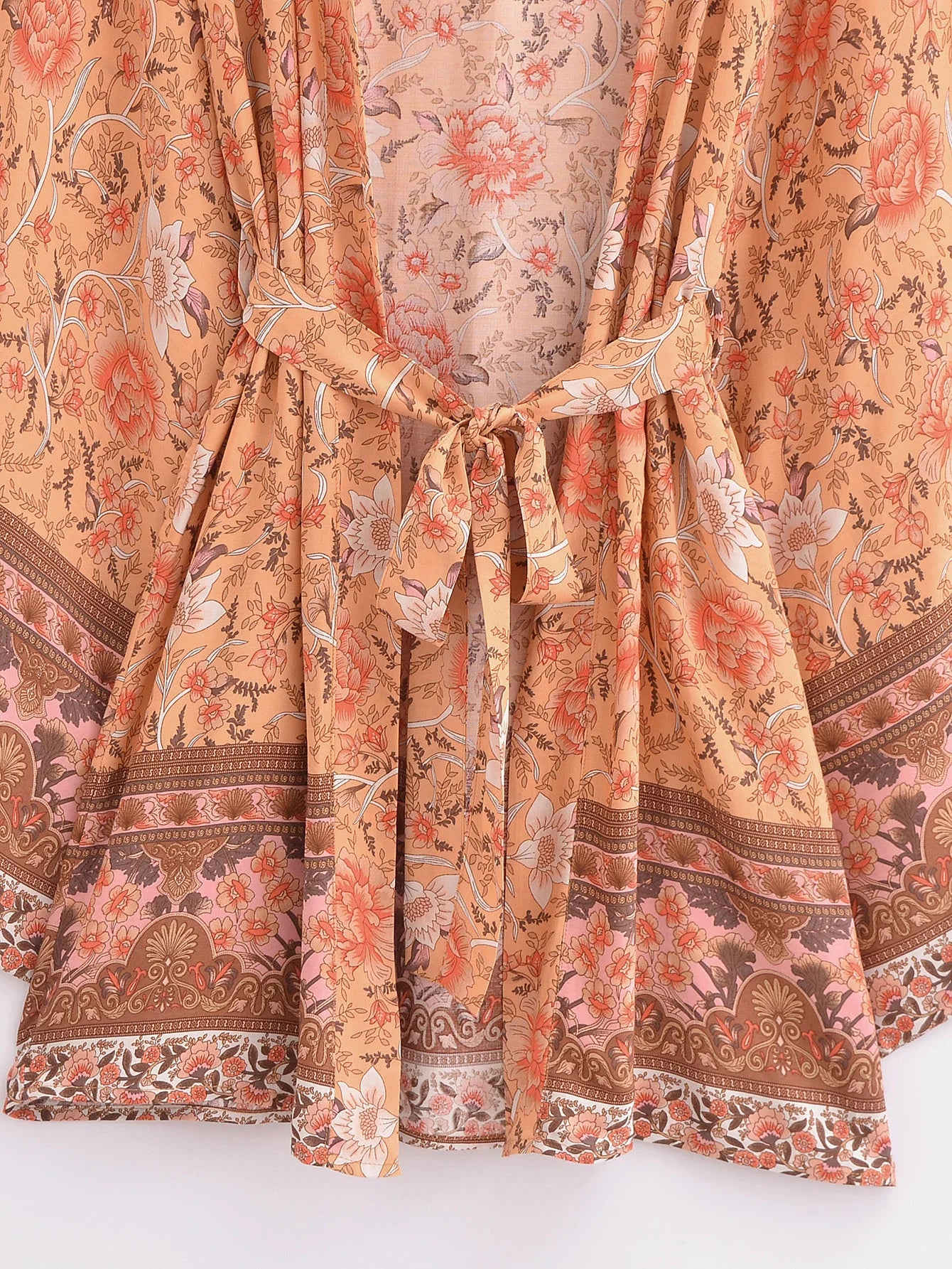 Royal Rose Boho Floral Print Short Robe