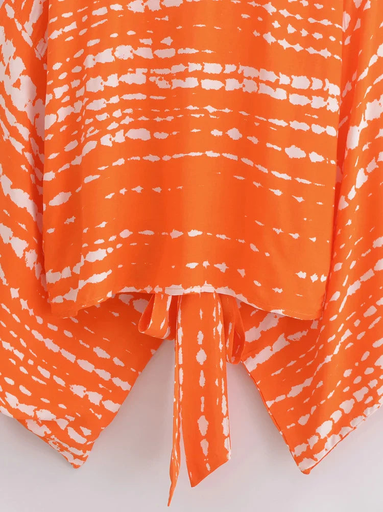 Tangerine Tide Boho Crop Top