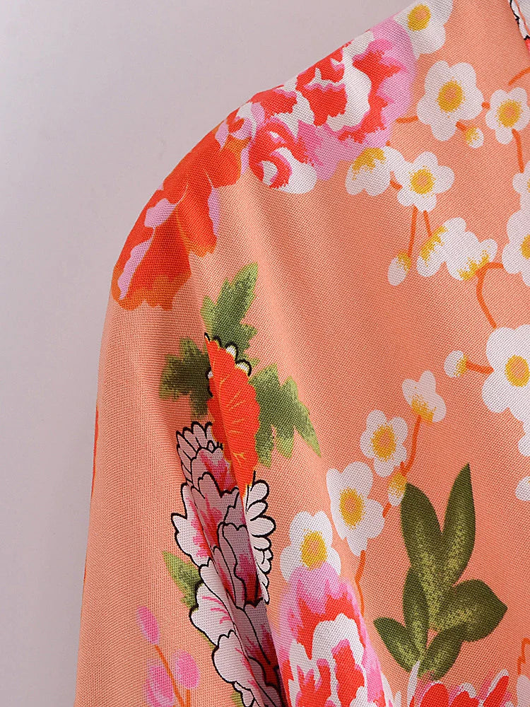 Pink Freebird Boho Floral Print Crop Top