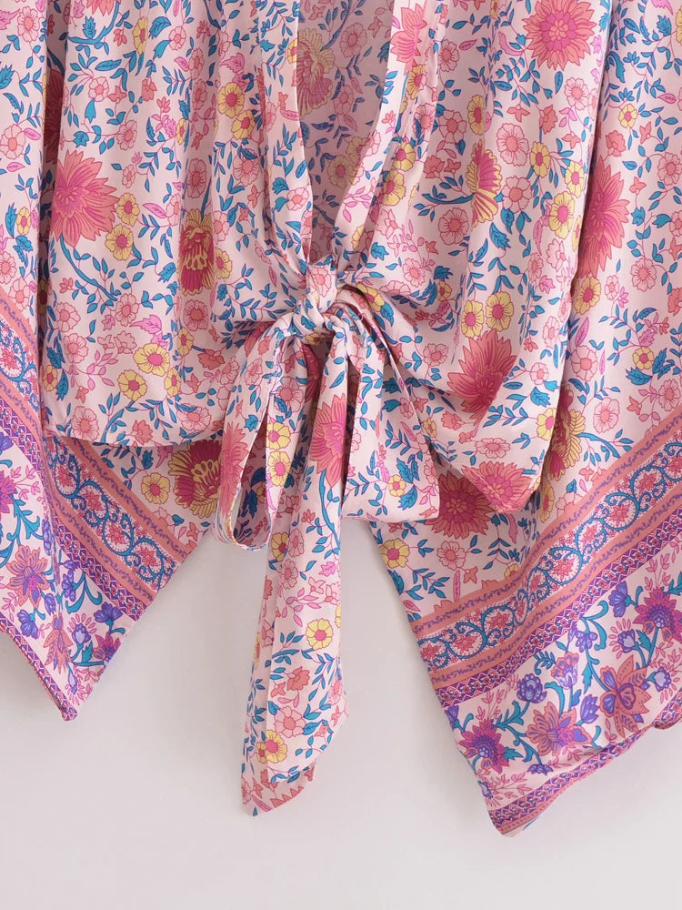 Eternal Blush Boho Floral Print Crop Top