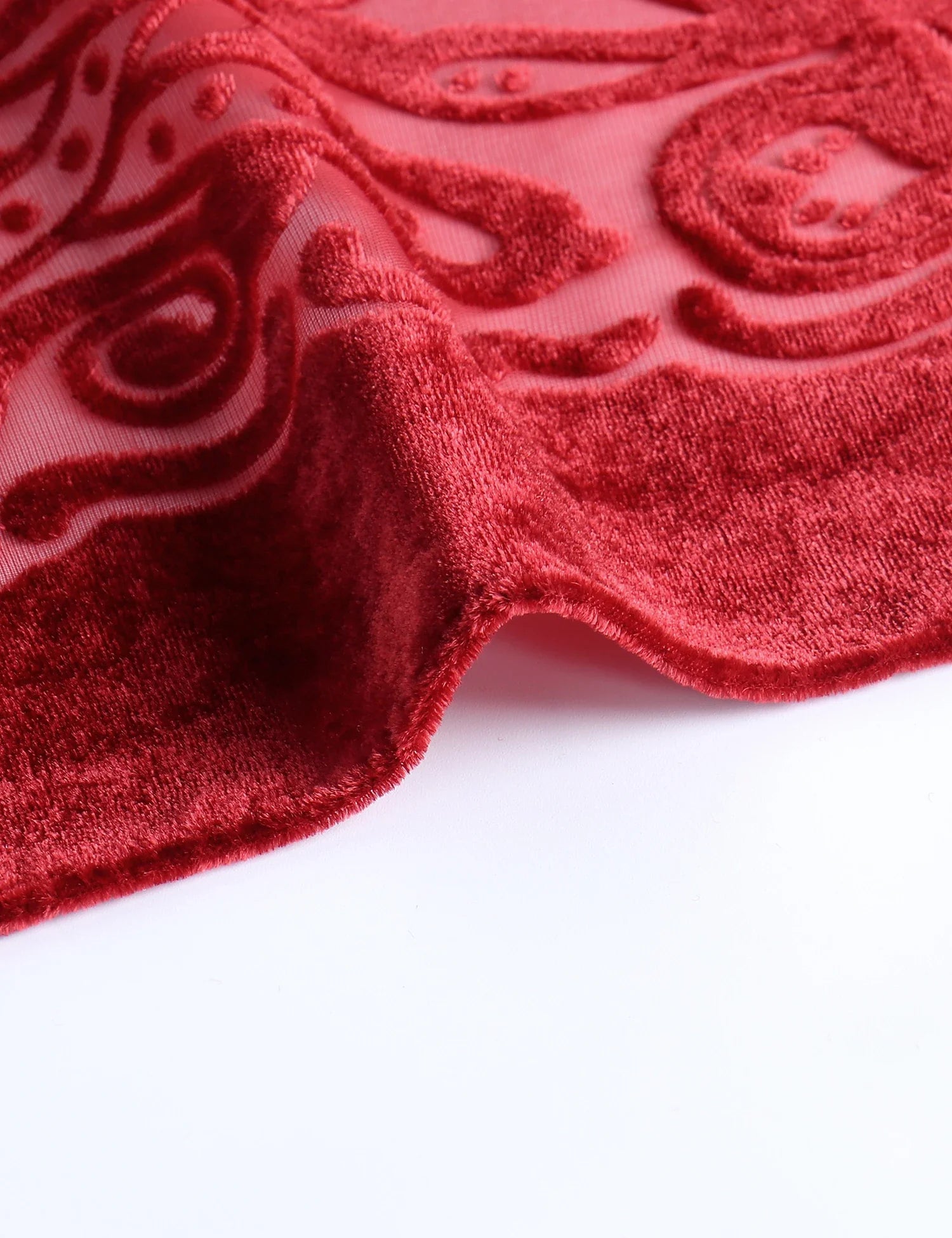 Scarlet Bloom Floral Print Velvet Burnout Kimono