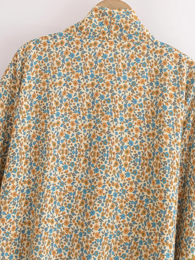 Jasmine Blossom Boho Floral Print Crop Top