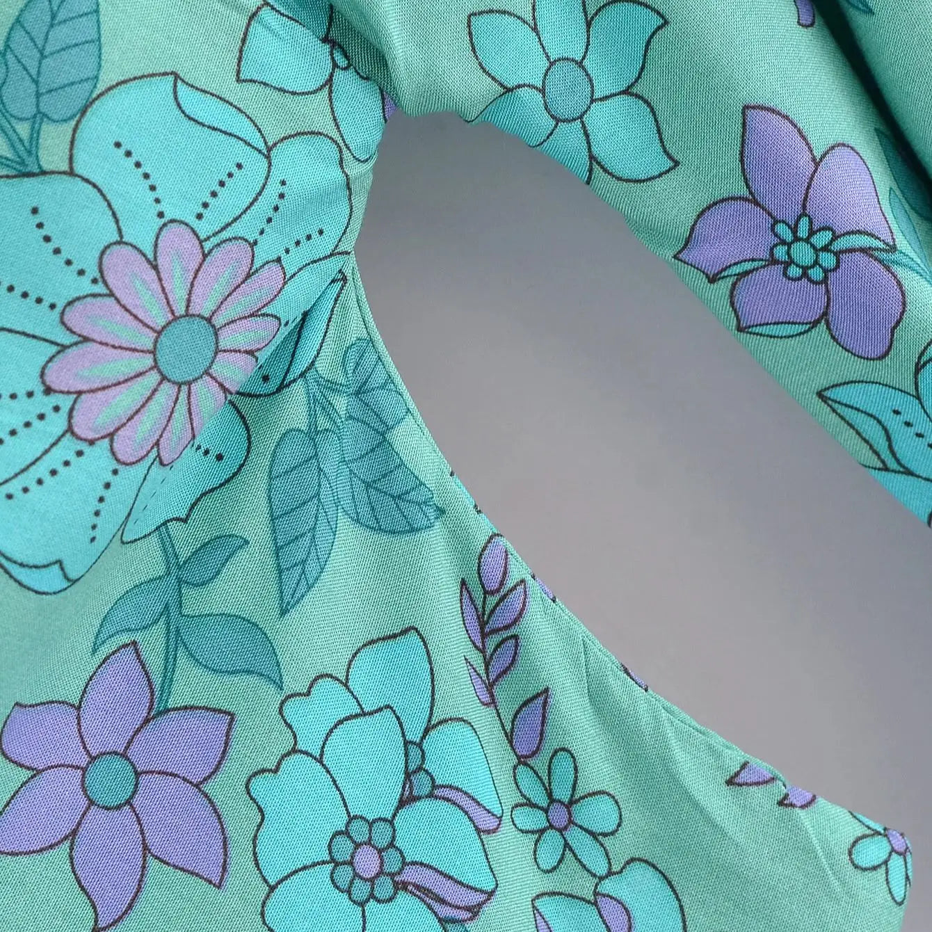 Turquoise Bloom Boho Floral Print Short Robe