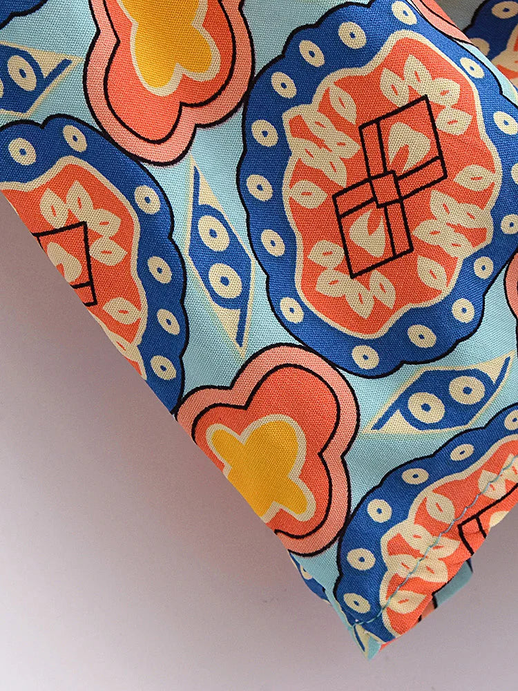 Blue Daze Boho Floral Print Crop Top