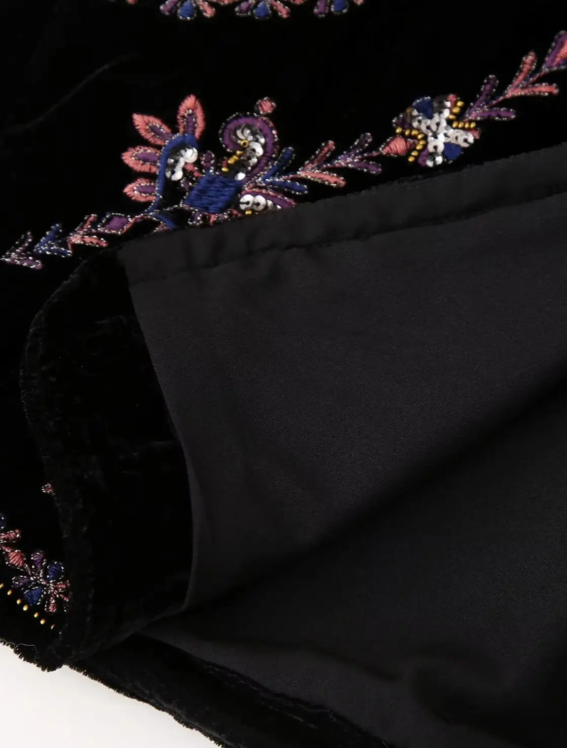 Black Shimmer Boho Sequin Embroidered Vest