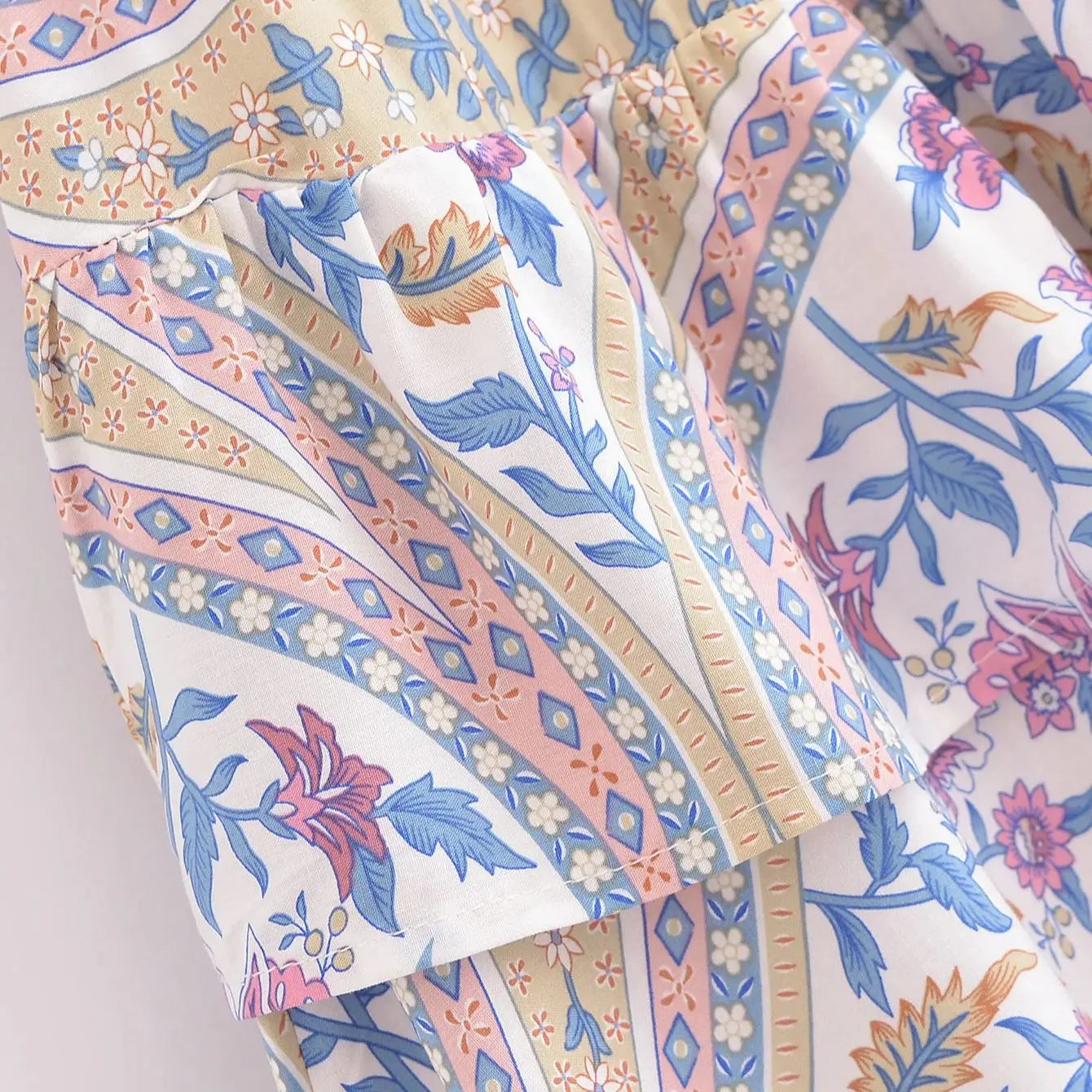 Lavender Daydream Boho Floral Print Mini Skirt