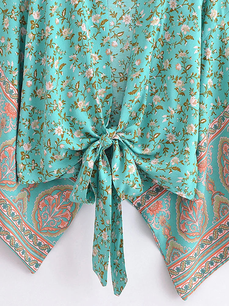 Ethereal Blooms Boho Floral Print Crop Top
