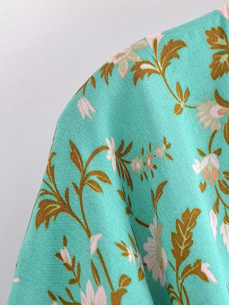 Ethereal Blooms Boho Floral Print Crop Top
