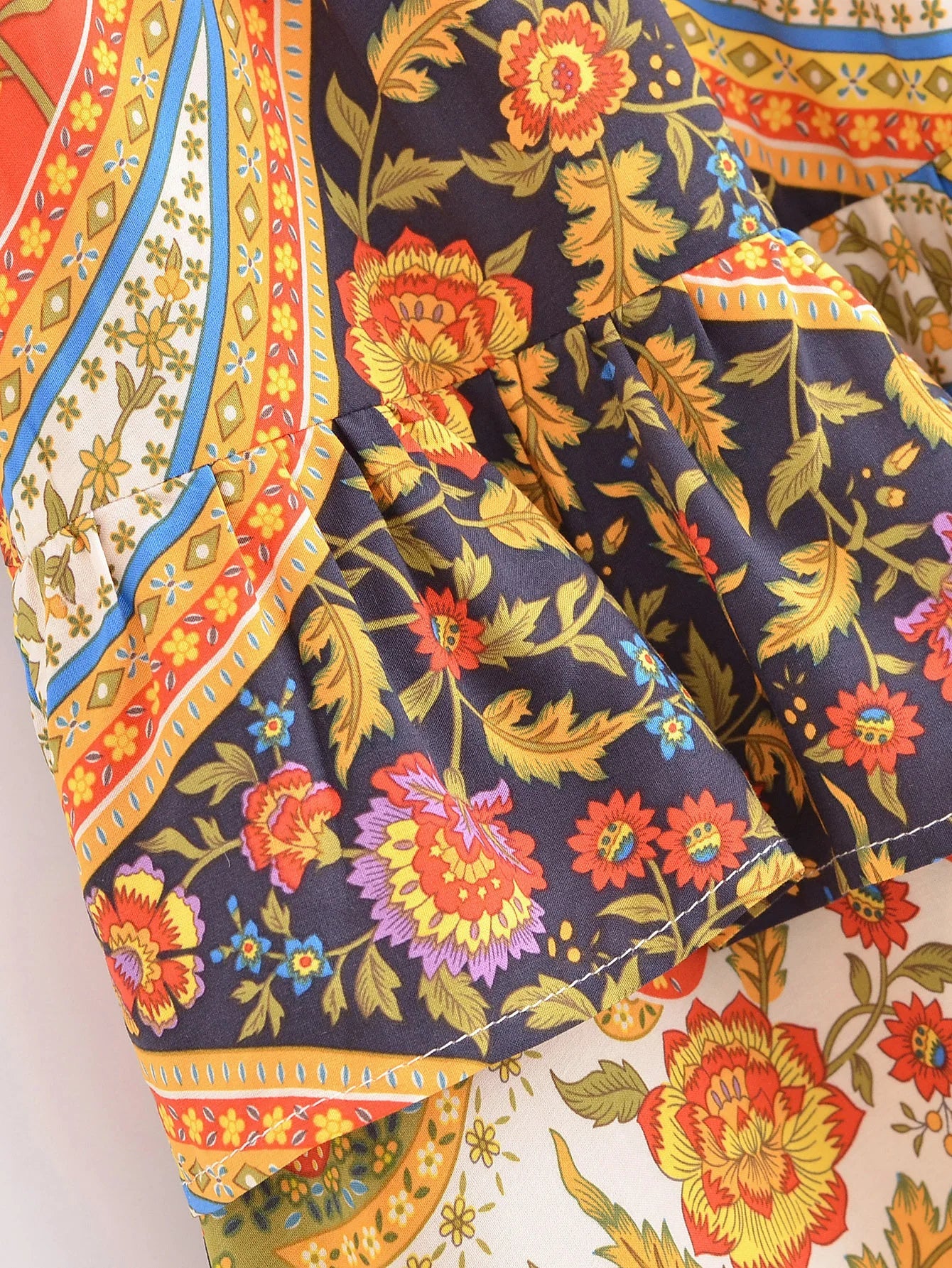 Festival Spirit Boho Floral Print Mini Skirt