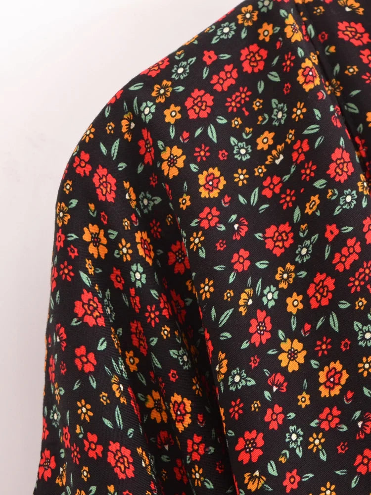 Raven Romance Boho Floral Print Crop Top