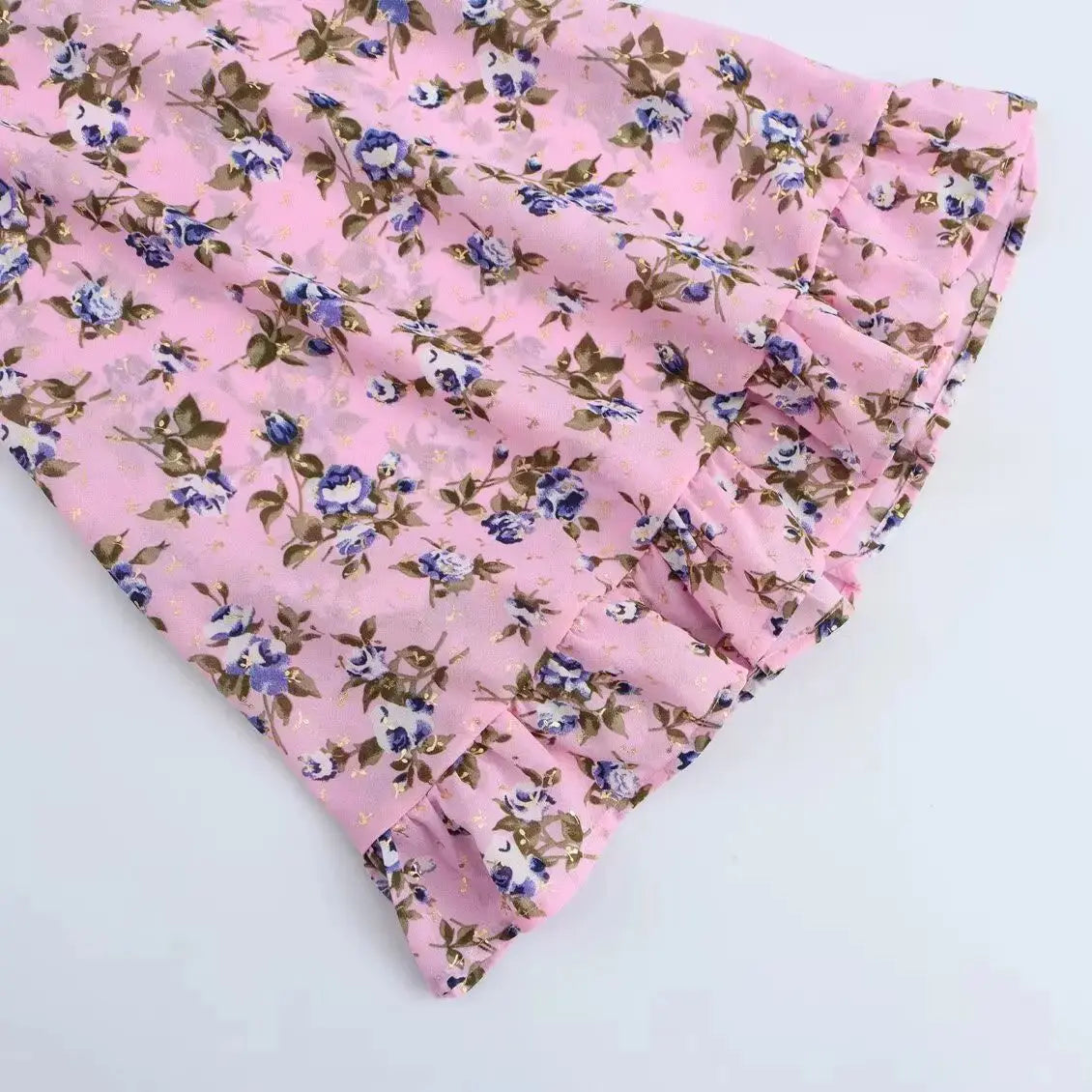 Rosy Bloom Boho Floral Print Semi-Sheer Crop Top