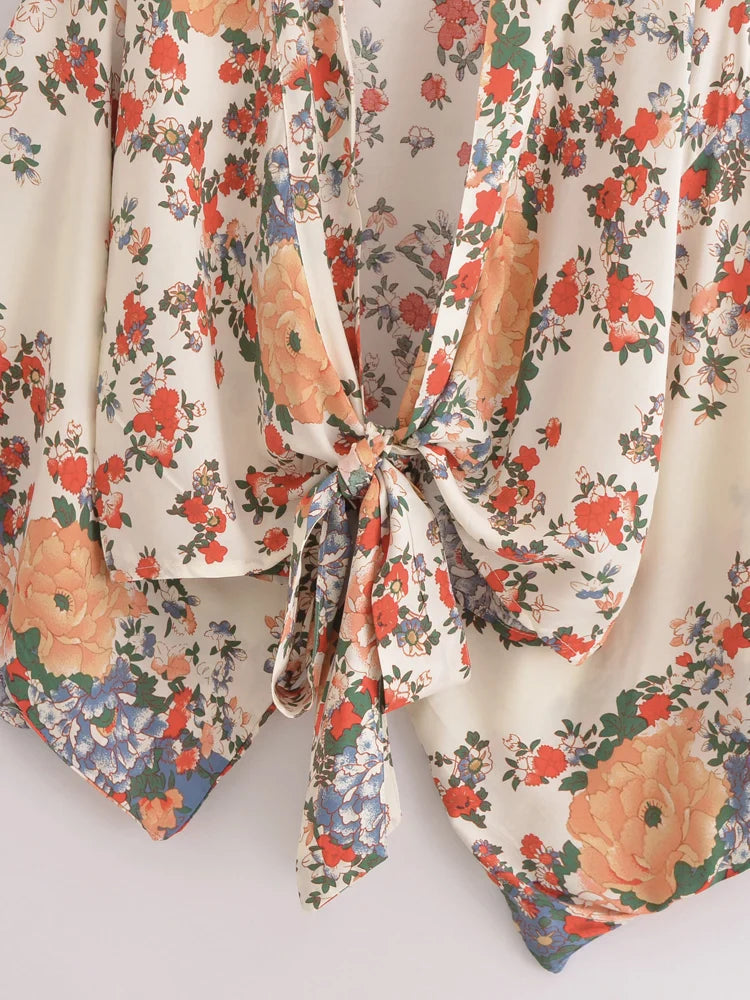 Whispering Blooms Boho Floral Print Crop Top