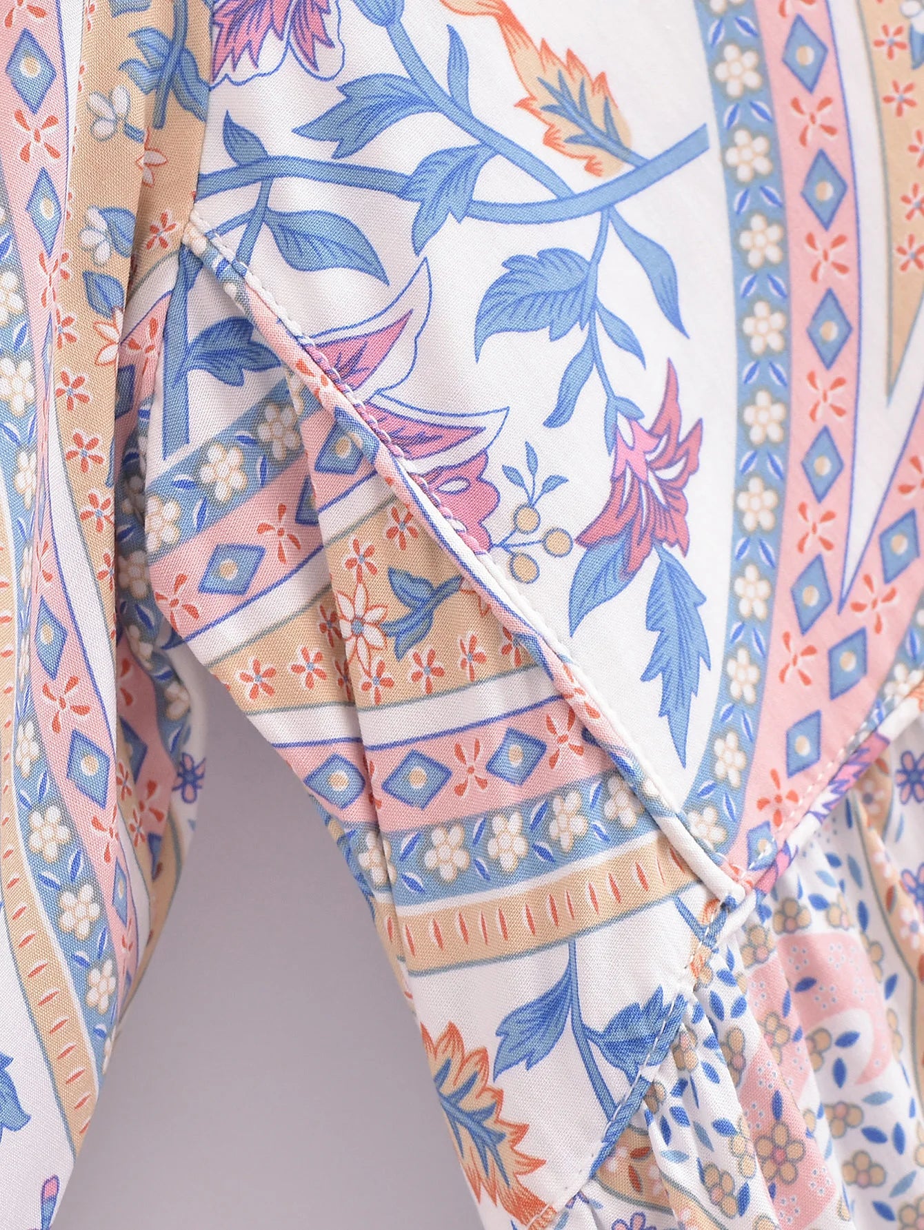 Lavender Daydream Boho Floral Print Maxi Dress