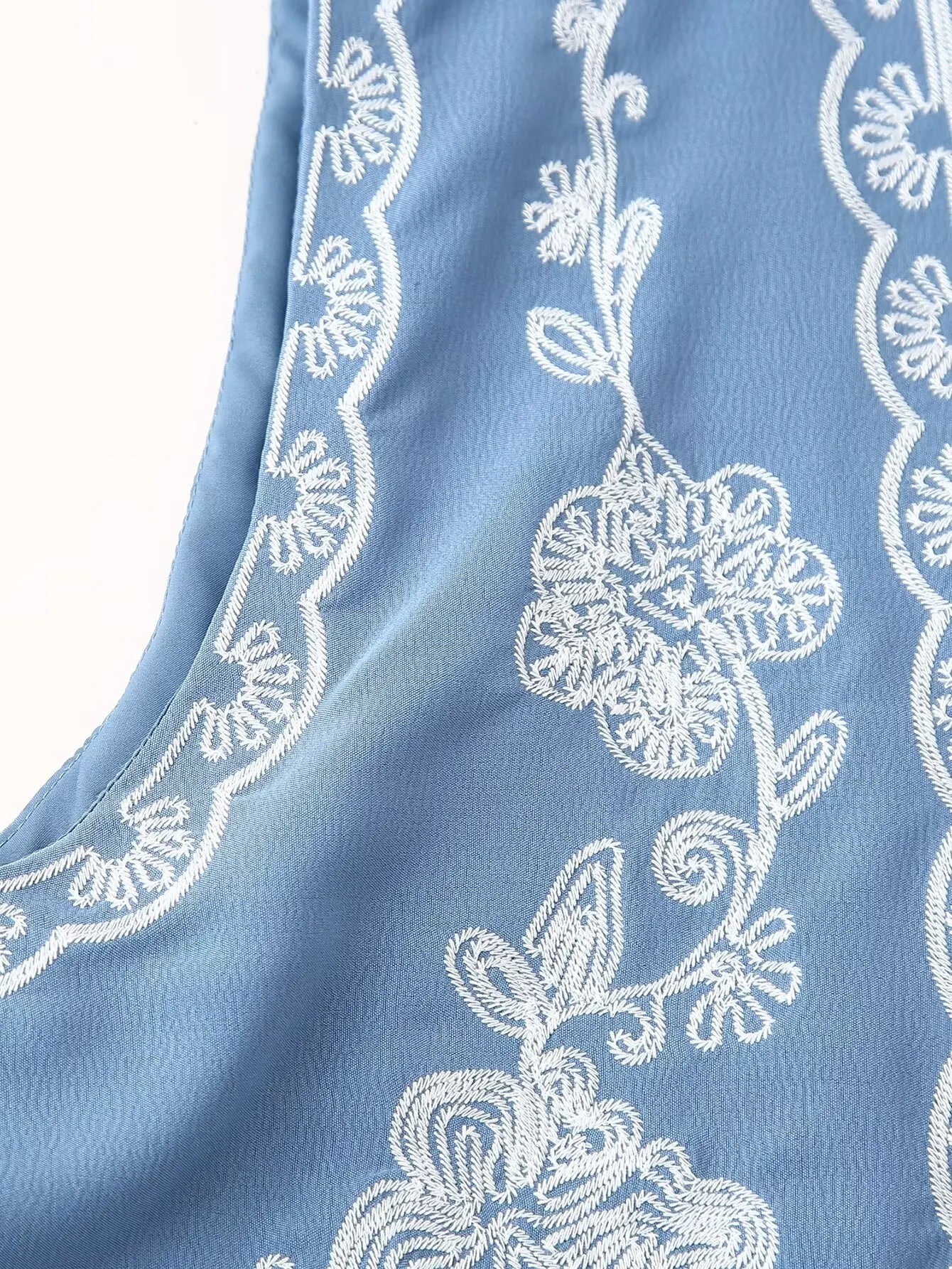 Crystal Bloom Boho Floral Embroidered Vest