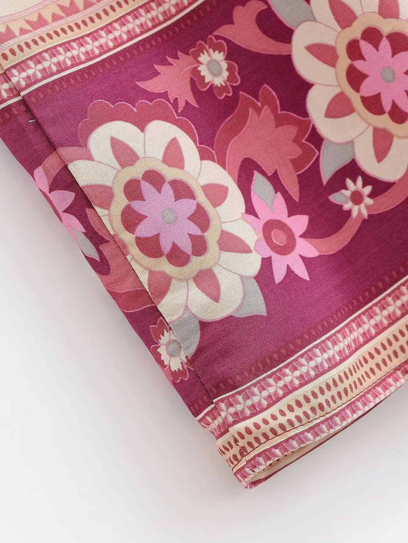 Wild Berry Bloom Boho Floral Print Short Robe