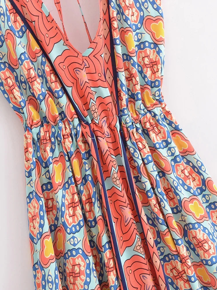 Blue Daze Boho Floral Maxi Dress