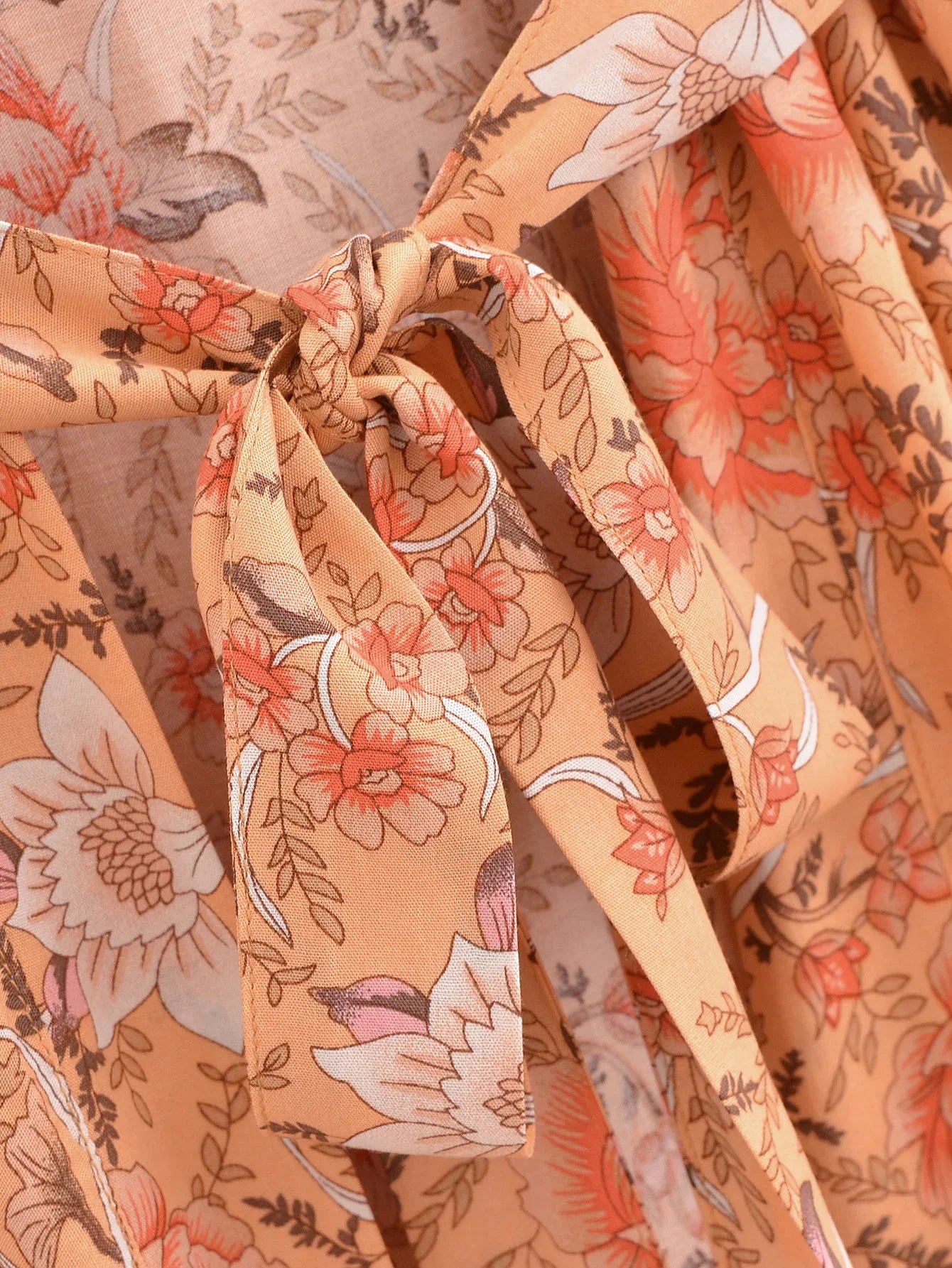 Royal Rose Boho Floral Print Short Robe