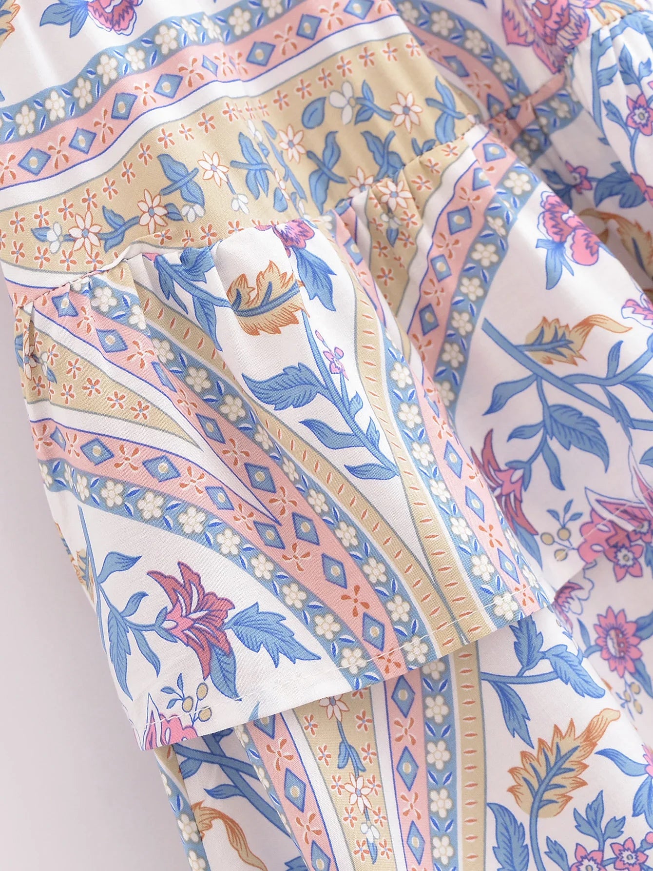 Lavender Daydream Boho Floral Print Mini Skirt
