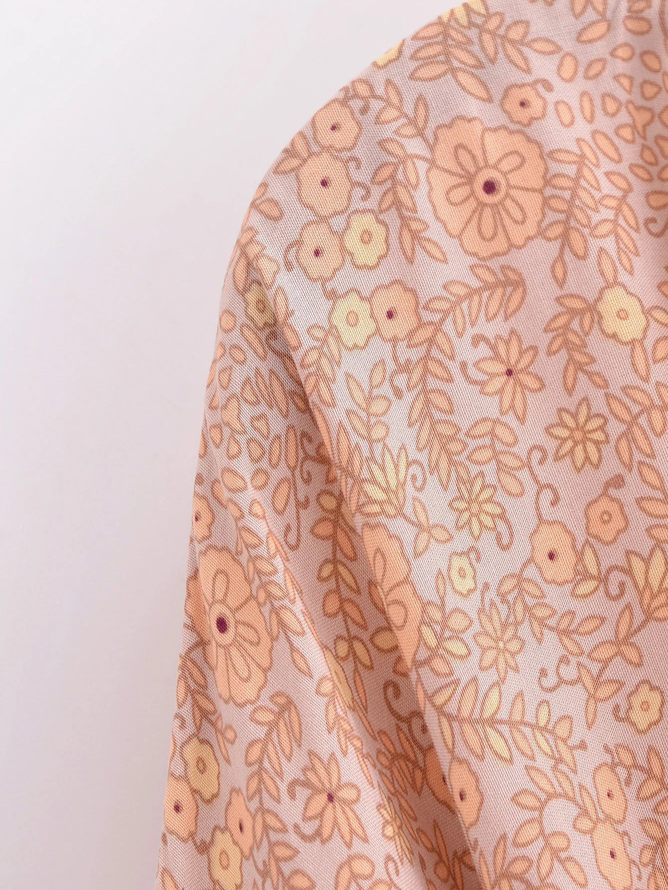 Coral Serenade Boho Floral Print Short Robe