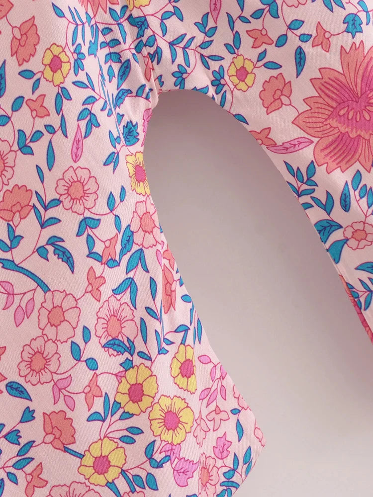 Eternal Blush Boho Floral Print Crop Top