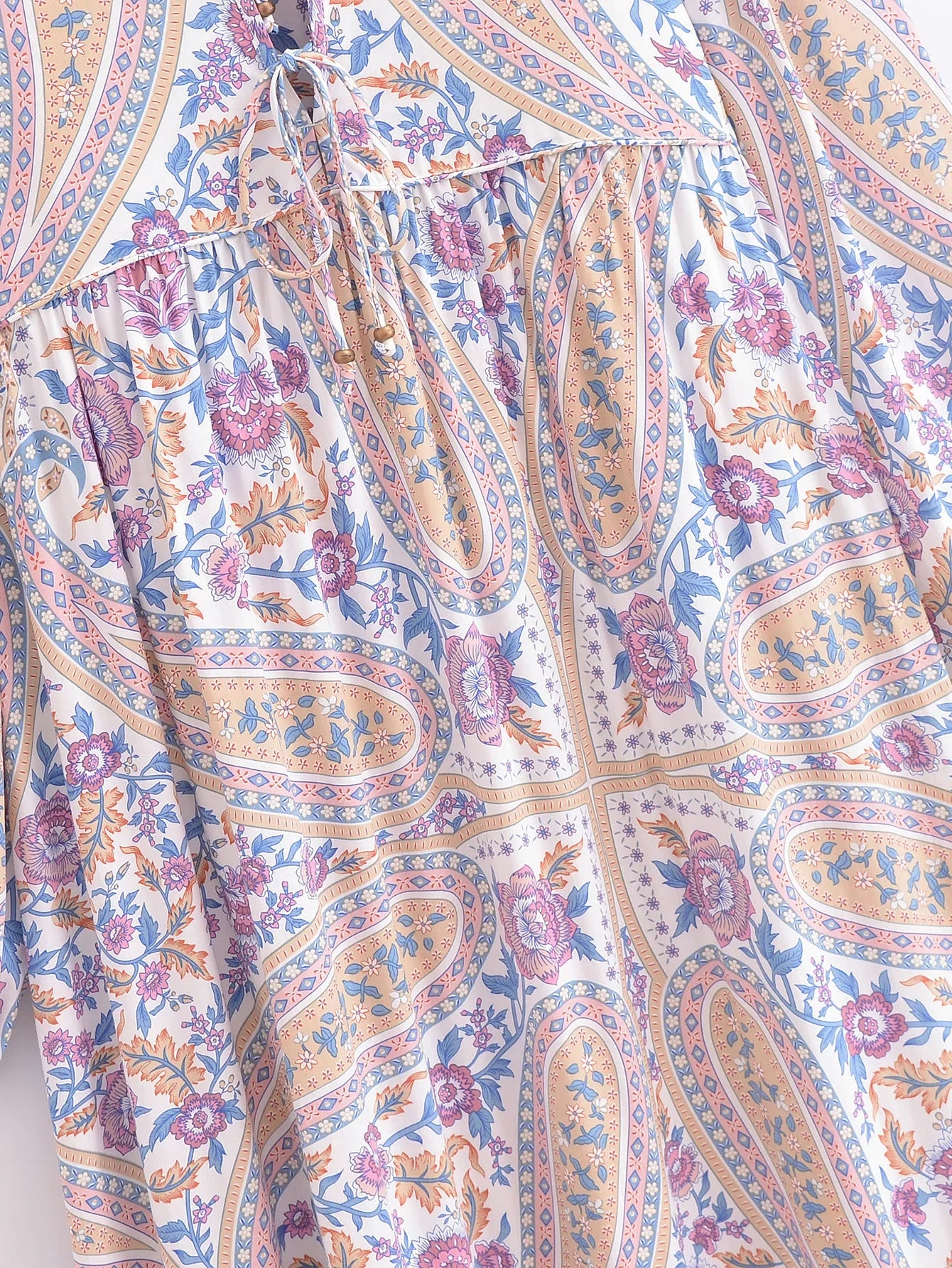 Lavender Daydream Boho Floral Print Maxi Dress